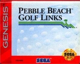 Cartridge artwork for True Golf Classics: Pebble Beach Golf Links on the Sega Nomad.