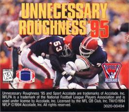 Cartridge artwork for Unnecessary Roughness '95 on the Sega Nomad.