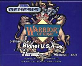 Cartridge artwork for Warrior of Rome on the Sega Nomad.