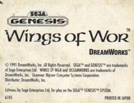 Cartridge artwork for Wings of Wor on the Sega Nomad.