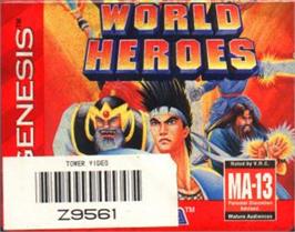 Cartridge artwork for World Heroes on the Sega Nomad.