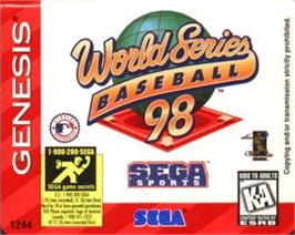 Cartridge artwork for World Series Baseball '98 on the Sega Nomad.