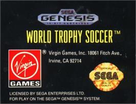 Cartridge artwork for World Trophy Soccer on the Sega Nomad.