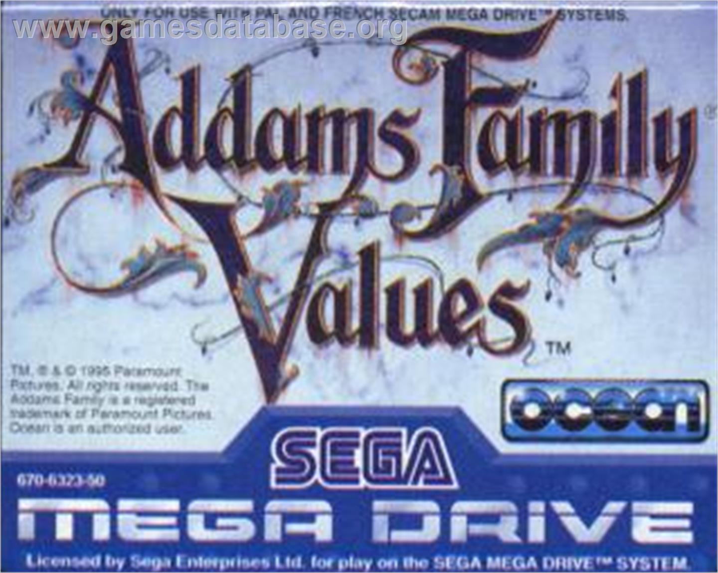 Addams Family Values - Sega Nomad - Artwork - Cartridge