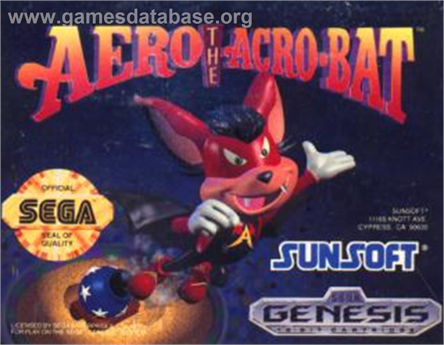 Aero the Acro-Bat - Sega Nomad - Artwork - Cartridge