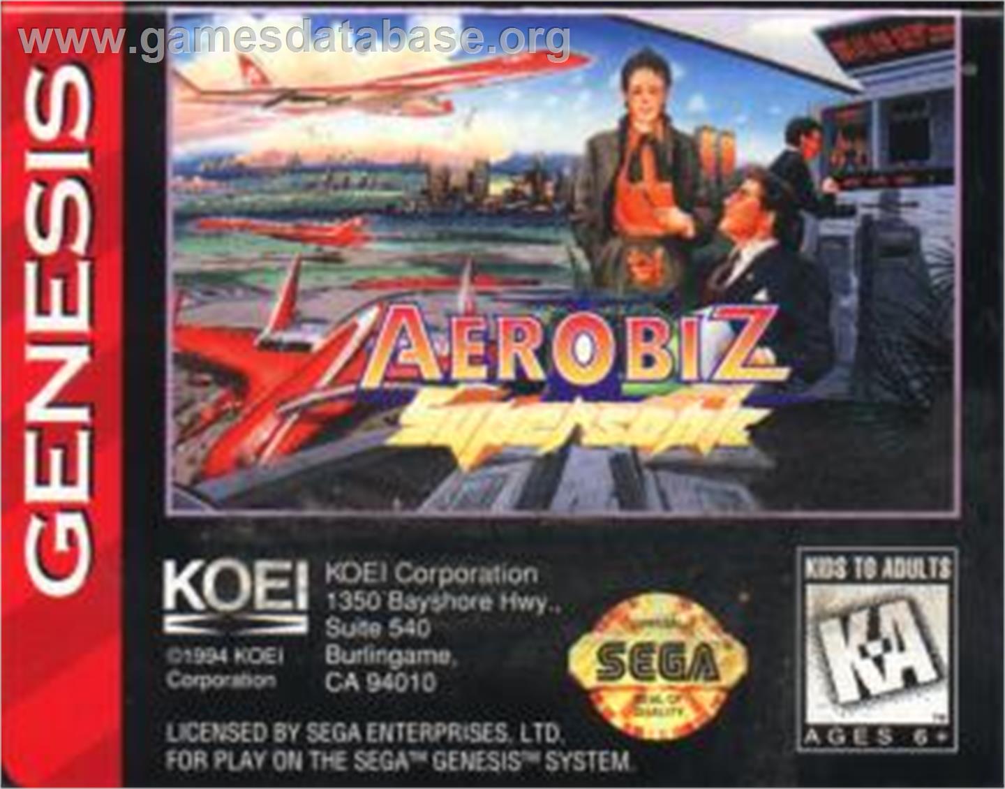 Aerobiz Supersonic - Sega Nomad - Artwork - Cartridge
