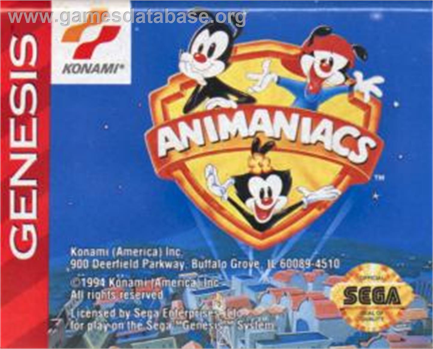 Animaniacs - Sega Nomad - Artwork - Cartridge
