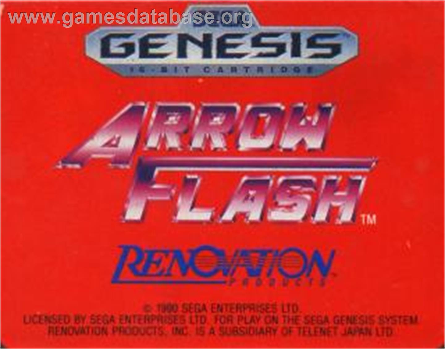 Arrow Flash - Sega Nomad - Artwork - Cartridge