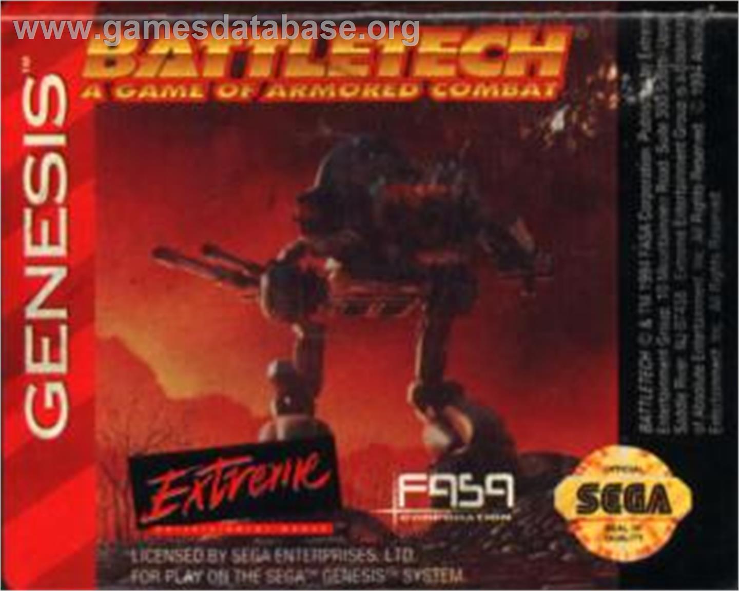 Battletech: A Game of Armored Combat - Sega Nomad - Artwork - Cartridge