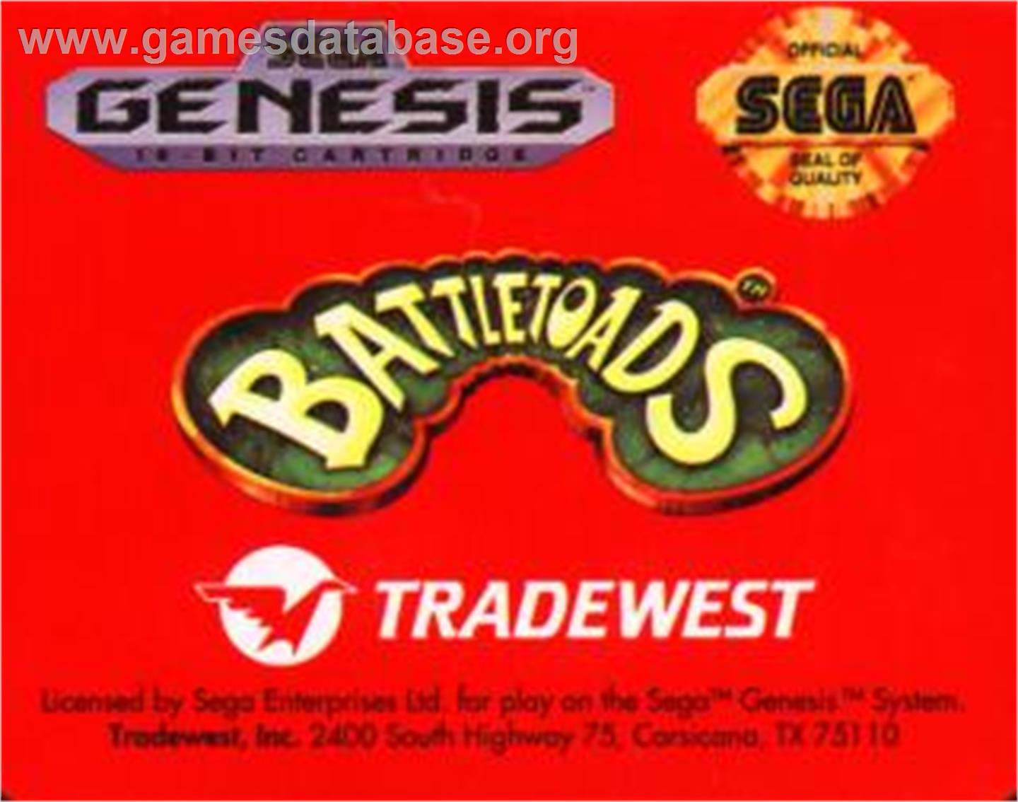Battletoads - Sega Nomad - Artwork - Cartridge