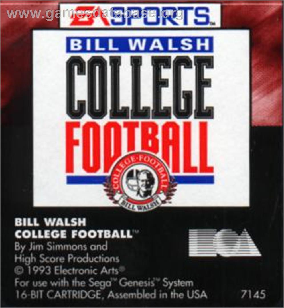 Bill Walsh College Football - Sega Nomad - Artwork - Cartridge