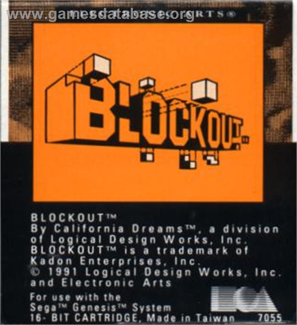 Blockout - Sega Nomad - Artwork - Cartridge