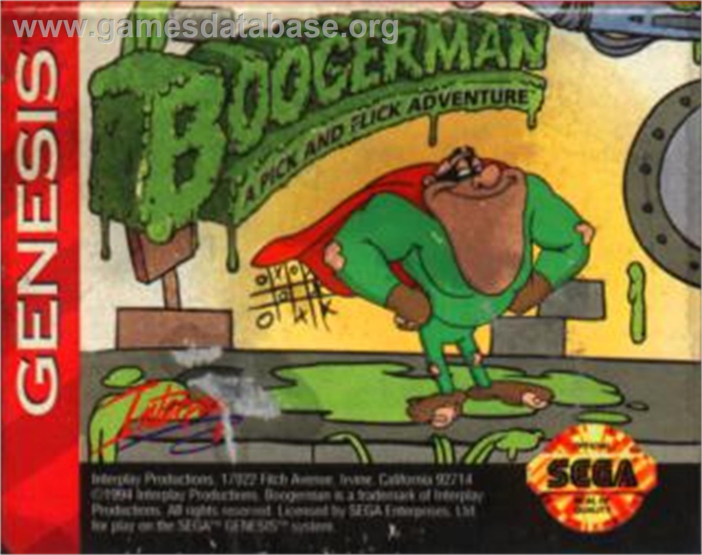 Boogerman: A Pick and Flick Adventure - Sega Nomad - Artwork - Cartridge