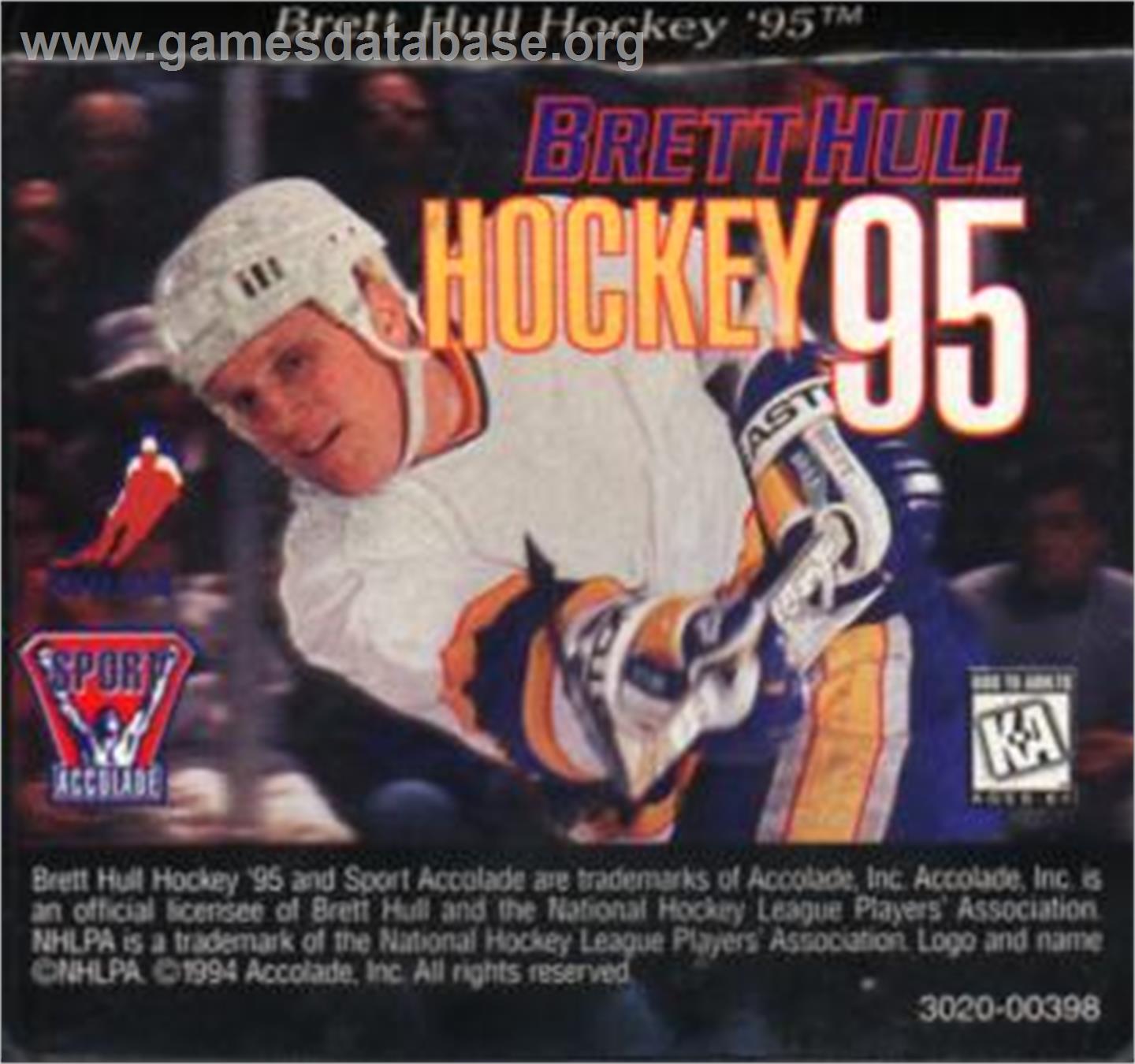 Brett Hull Hockey '95 - Sega Nomad - Artwork - Cartridge