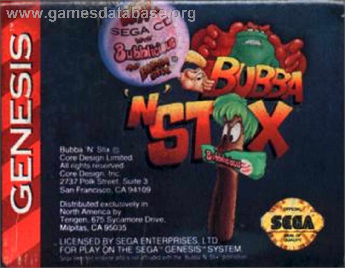 Bubba 'n' Stix - Sega Nomad - Artwork - Cartridge