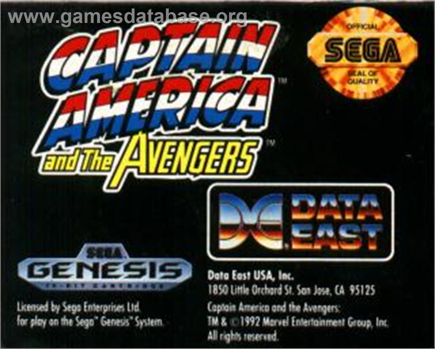 Captain America and The Avengers - Sega Nomad - Artwork - Cartridge