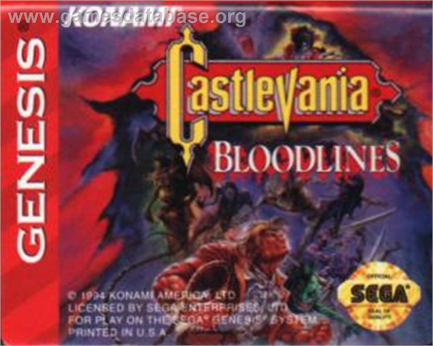 Castlevania Bloodlines - Sega Nomad - Artwork - Cartridge