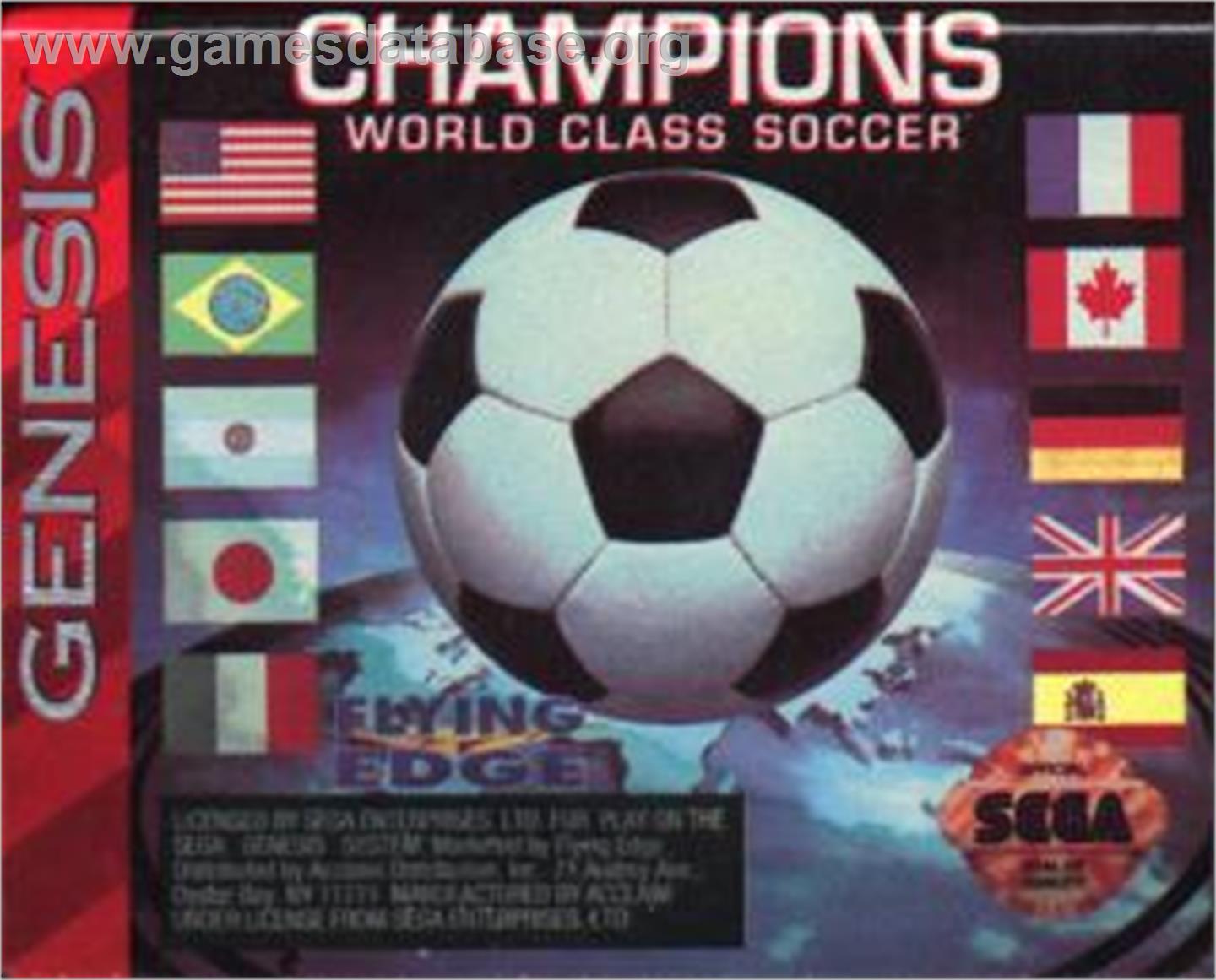 Champions World Class Soccer - Sega Nomad - Artwork - Cartridge