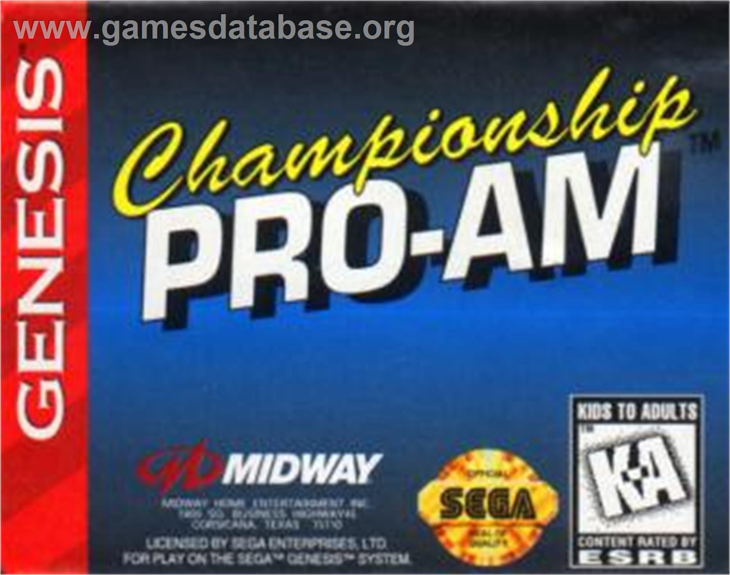 Championship Pro-Am - Sega Nomad - Artwork - Cartridge