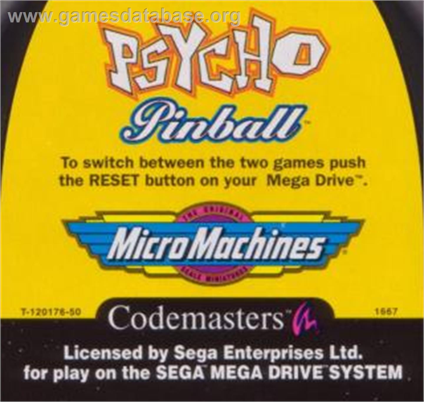 Codemasters 2 in 1: Fantastic Dizzy & Cosmic Spacehead - Sega Nomad - Artwork - Cartridge
