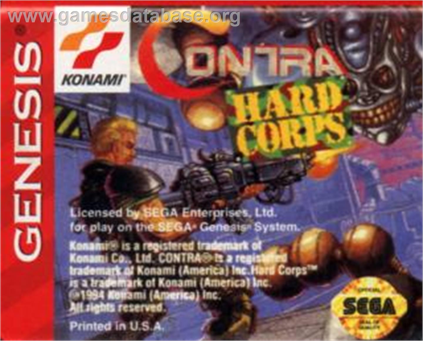 Contra Hard Corps - Sega Nomad - Artwork - Cartridge