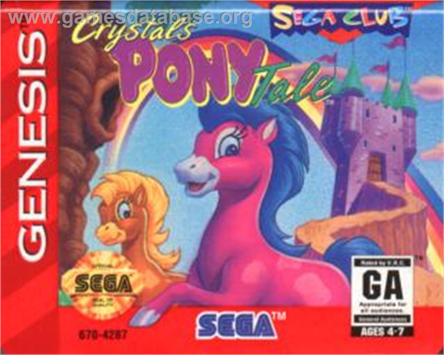 Crystal's Pony Tale - Sega Nomad - Artwork - Cartridge