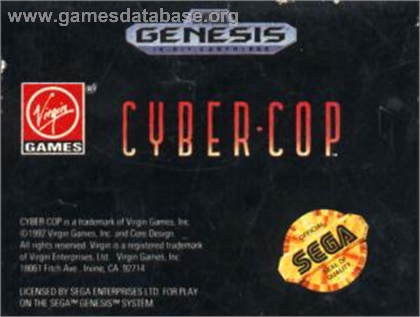 Cyber-Cop - Sega Nomad - Artwork - Cartridge
