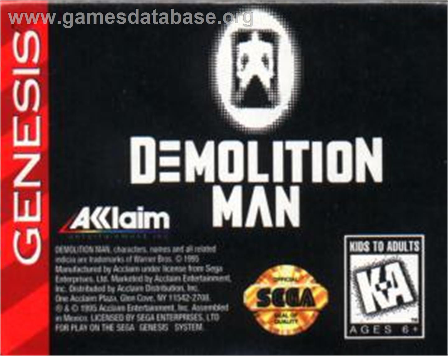 Demolition Man - Sega Nomad - Artwork - Cartridge