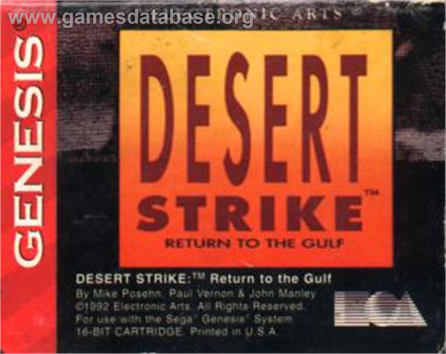 Desert Strike: Return to the Gulf - Sega Nomad - Artwork - Cartridge