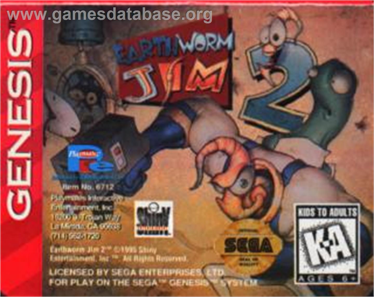 Earthworm Jim 2 - Sega Nomad - Artwork - Cartridge