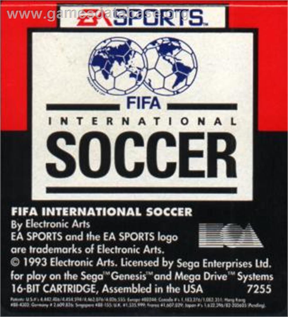 FIFA International Soccer - Sega Nomad - Artwork - Cartridge