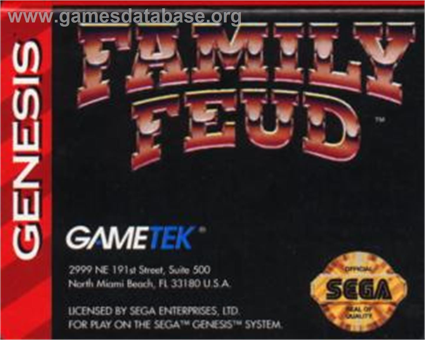 Family Feud - Sega Nomad - Artwork - Cartridge