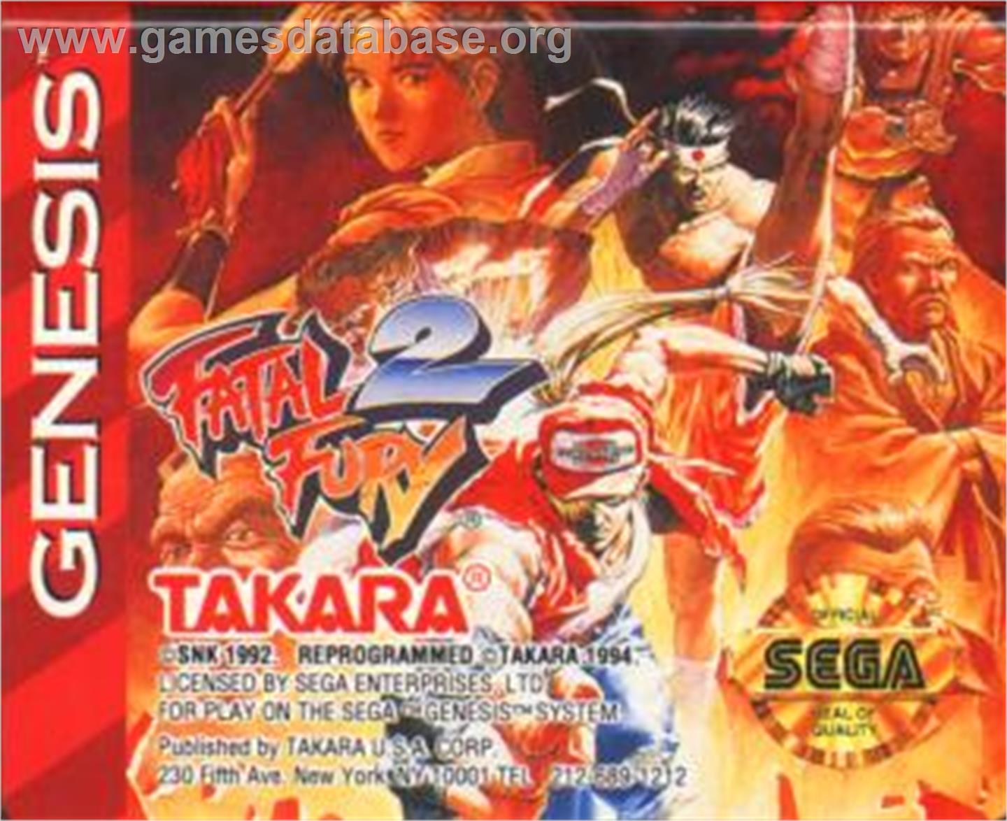 Fatal Fury 2 / Garou Densetsu 2 - arata-naru tatakai - Sega Nomad - Artwork - Cartridge