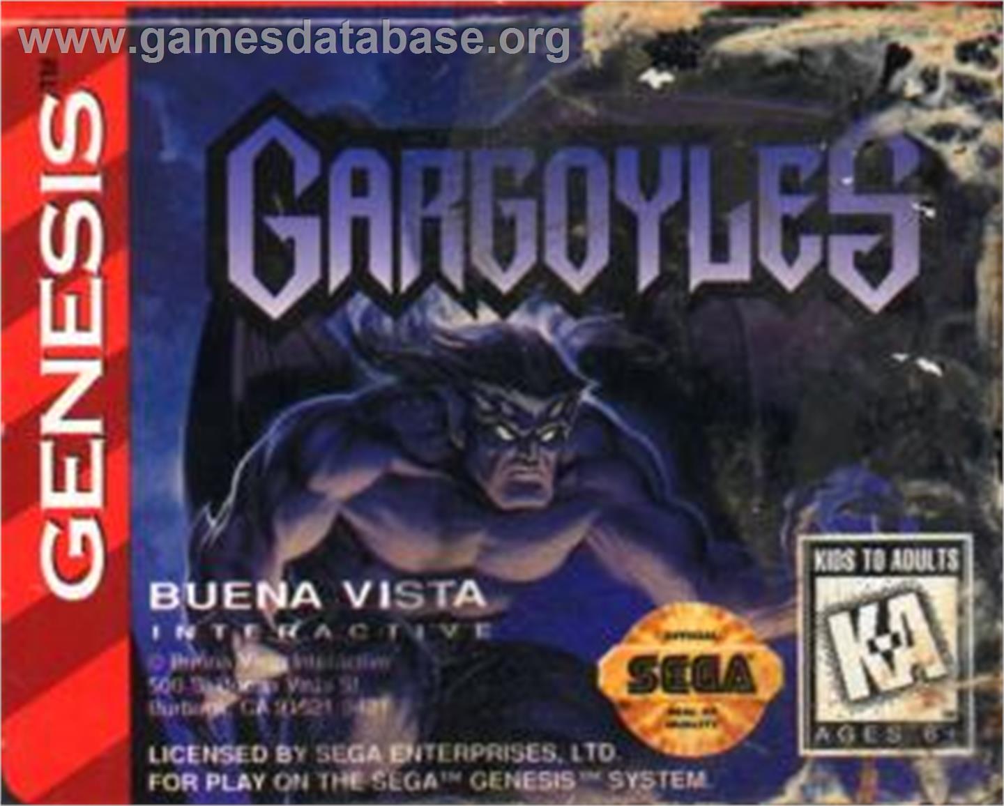Gargoyles - Sega Nomad - Artwork - Cartridge