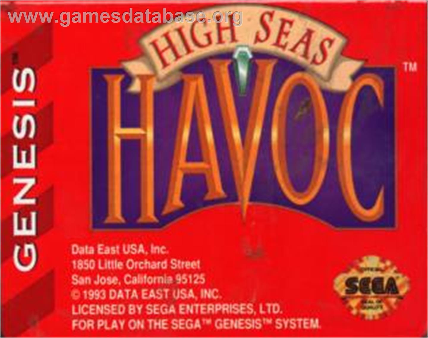 High Seas Havoc - Sega Nomad - Artwork - Cartridge