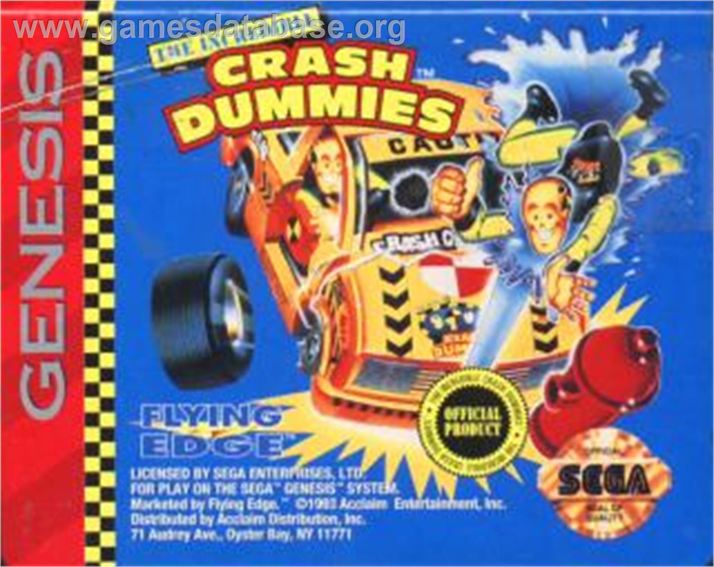 Incredible Crash Dummies, The - Sega Nomad - Artwork - Cartridge