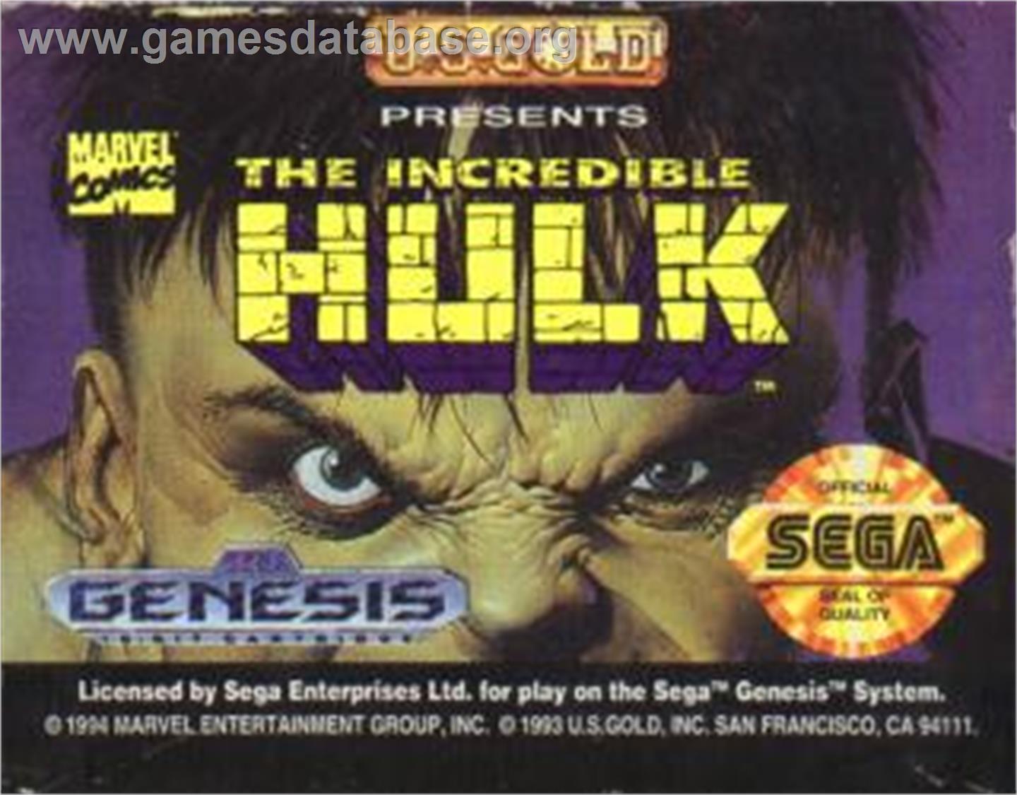 Incredible Hulk, The - Sega Nomad - Artwork - Cartridge