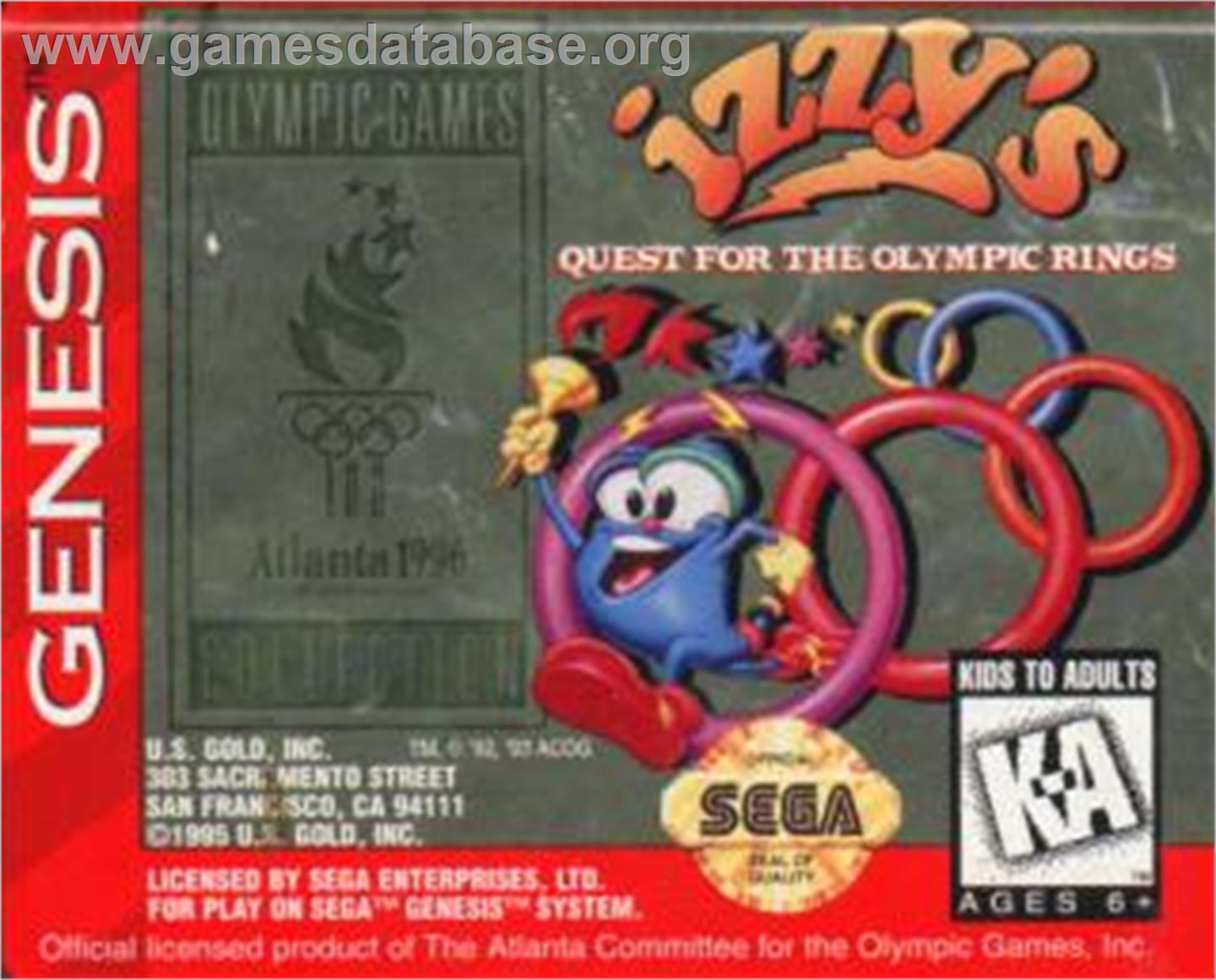 Izzy's Quest for the Olympic Rings - Sega Nomad - Artwork - Cartridge