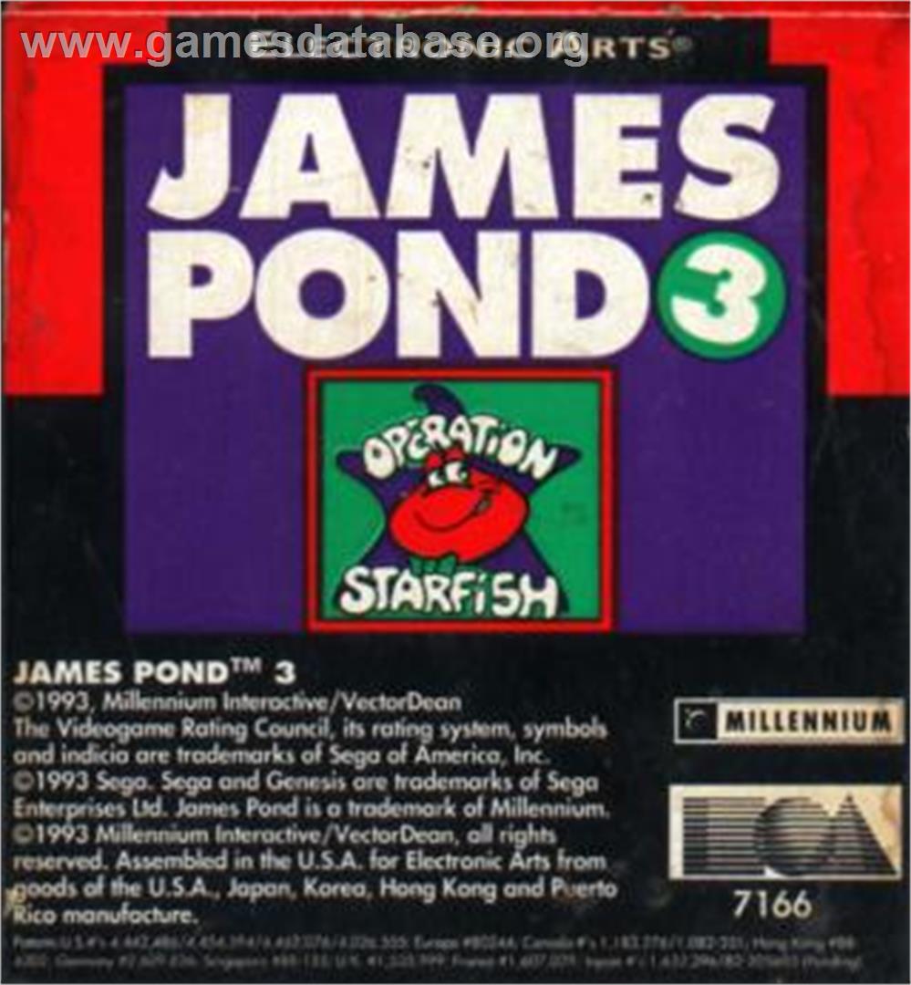 James Pond 3: Operation Starfish - Sega Nomad - Artwork - Cartridge