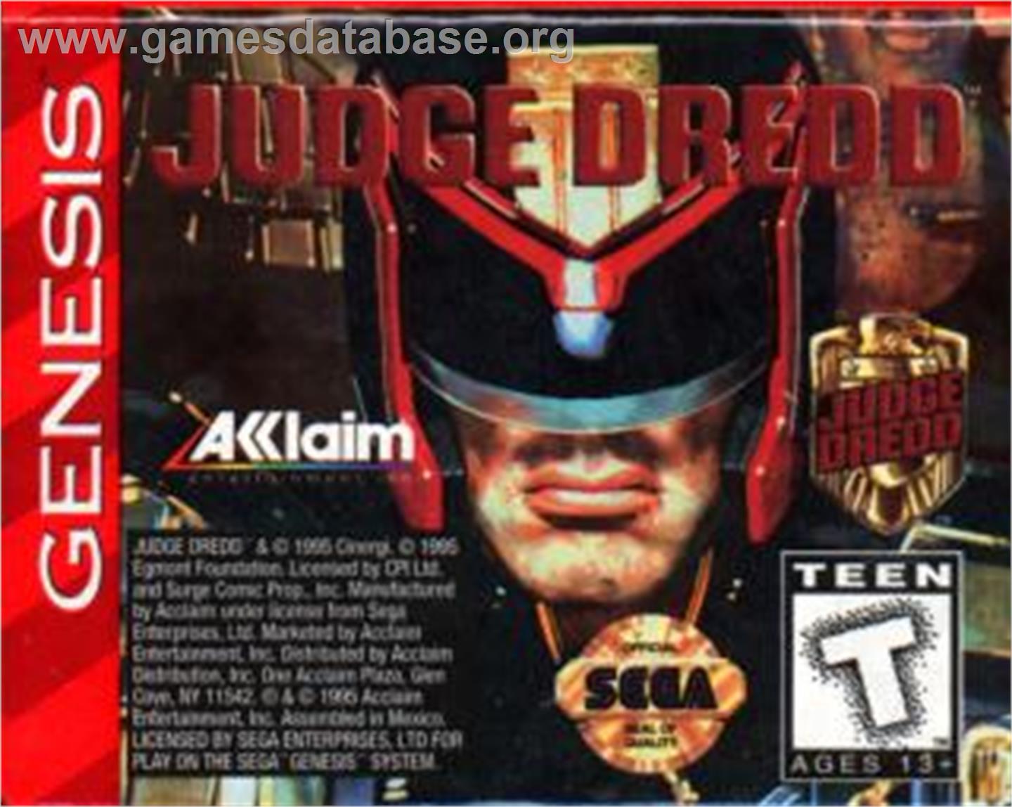 Judge Dredd - Sega Nomad - Artwork - Cartridge