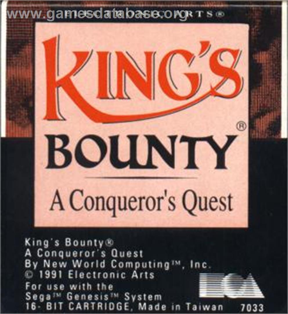 King's Bounty - Sega Nomad - Artwork - Cartridge
