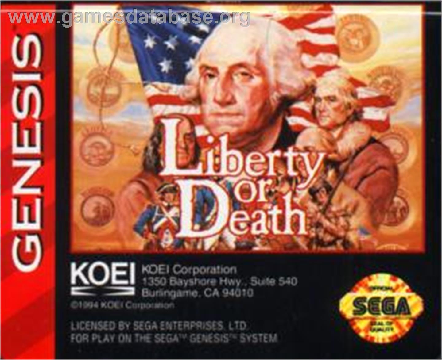 Liberty or Death - Sega Nomad - Artwork - Cartridge