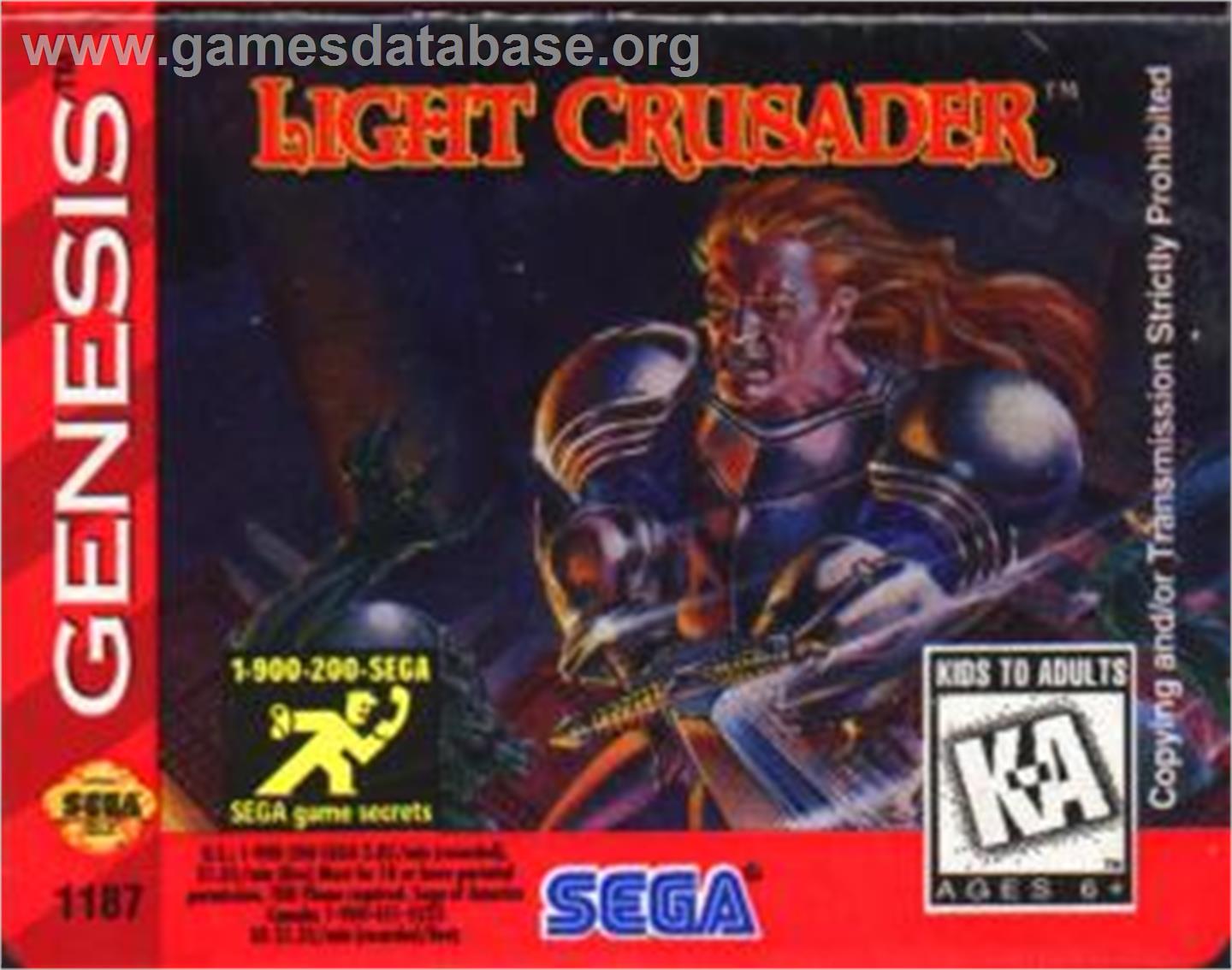 Light Crusader - Sega Nomad - Artwork - Cartridge