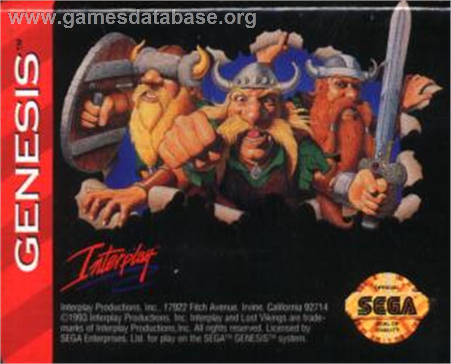 Lost Vikings, The - Sega Nomad - Artwork - Cartridge