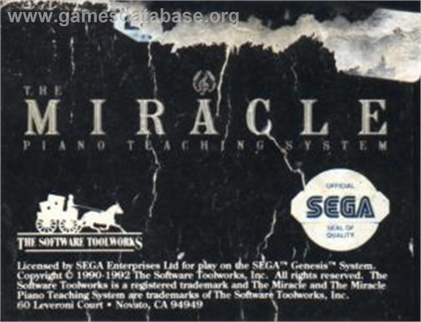 Miracle Piano Teaching System - Sega Nomad - Artwork - Cartridge