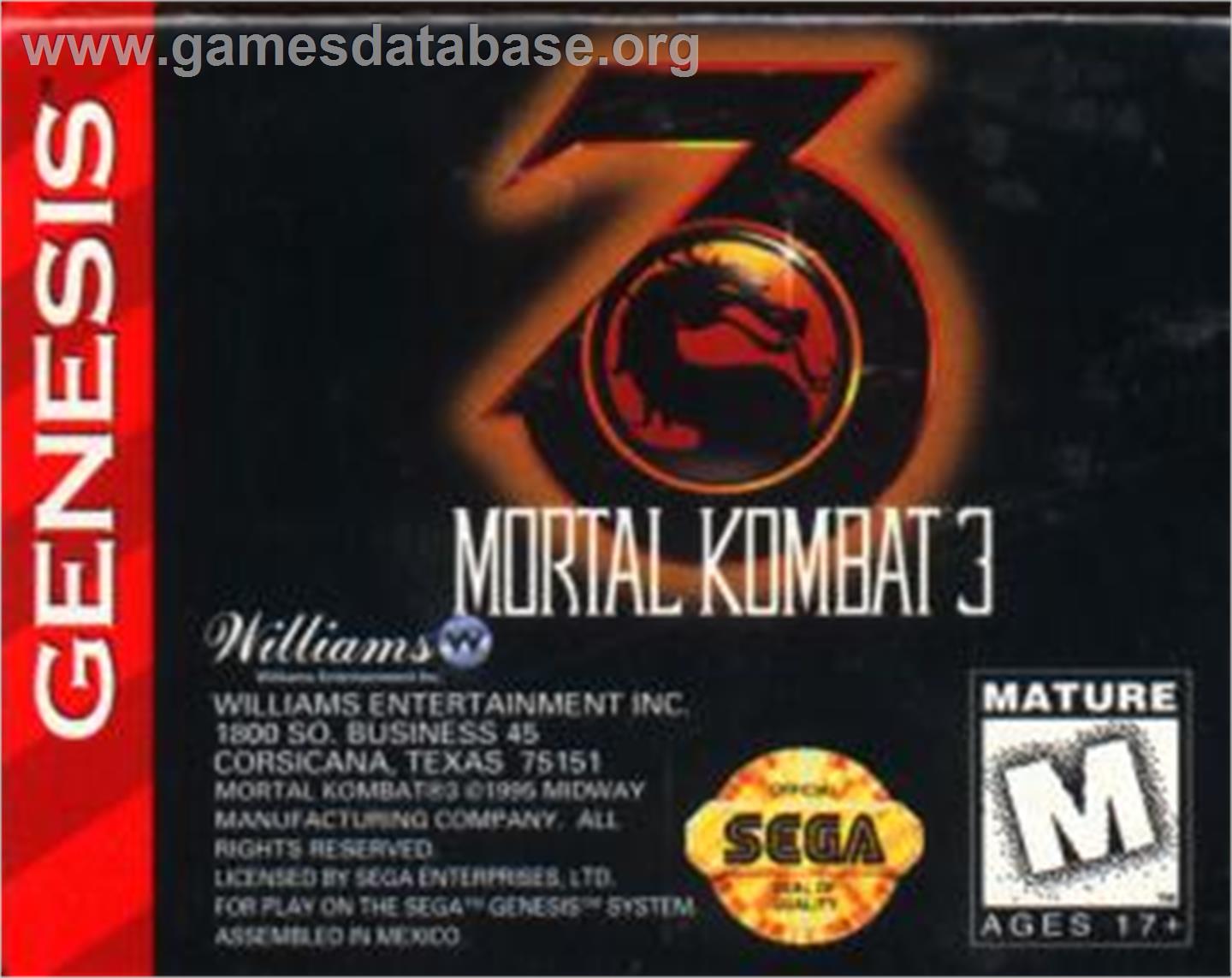 Mortal Kombat 3 - Sega Nomad - Artwork - Cartridge