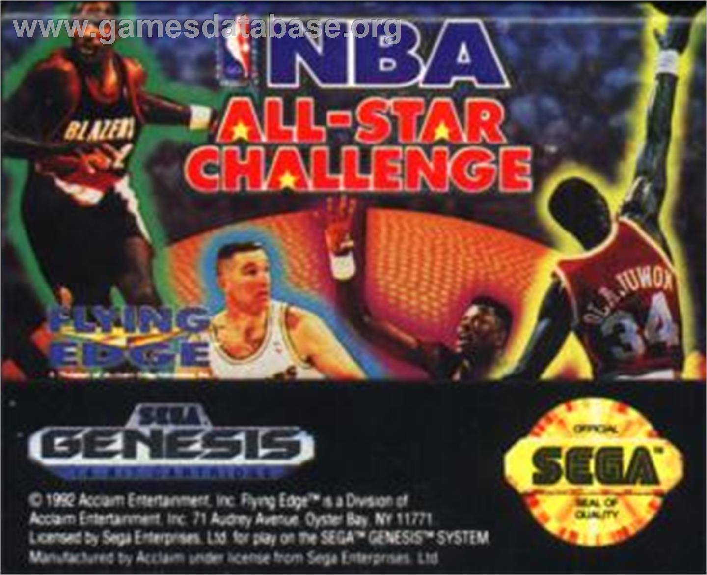 NBA All-Star Challenge - Sega Nomad - Artwork - Cartridge