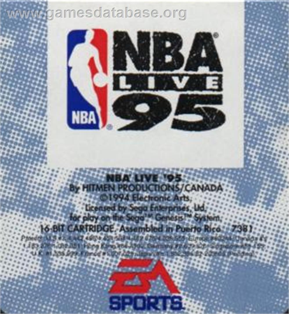 NBA Live '95 - Sega Nomad - Artwork - Cartridge