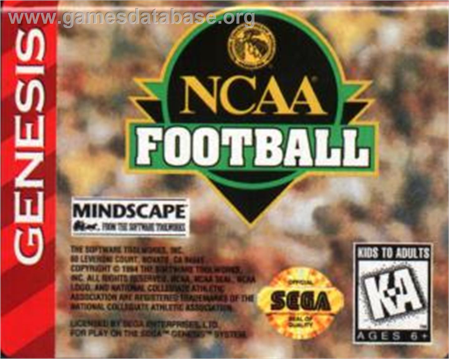 NCAA Football - Sega Nomad - Artwork - Cartridge