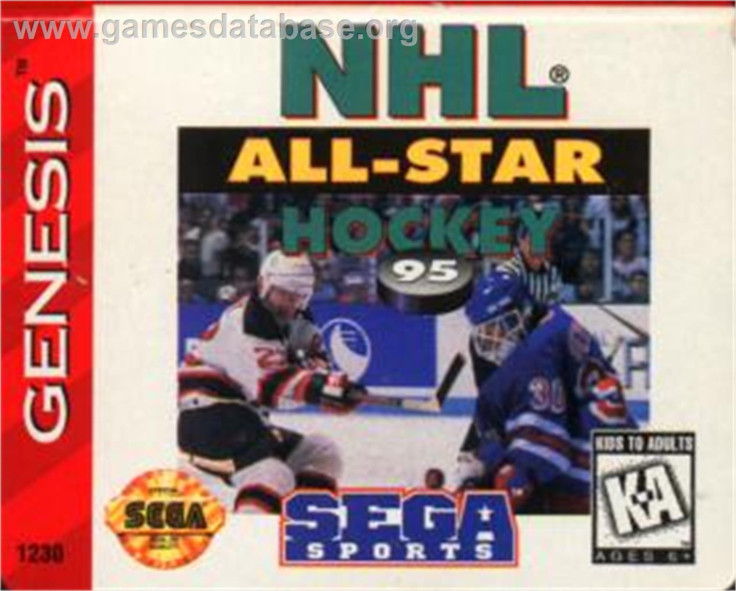 NHL All-Star Hockey '95 - Sega Nomad - Artwork - Cartridge